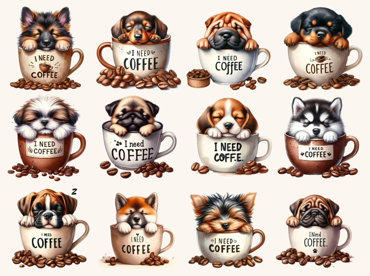 Clipart | HONDEN en KOFFIE - Afbeelding 3