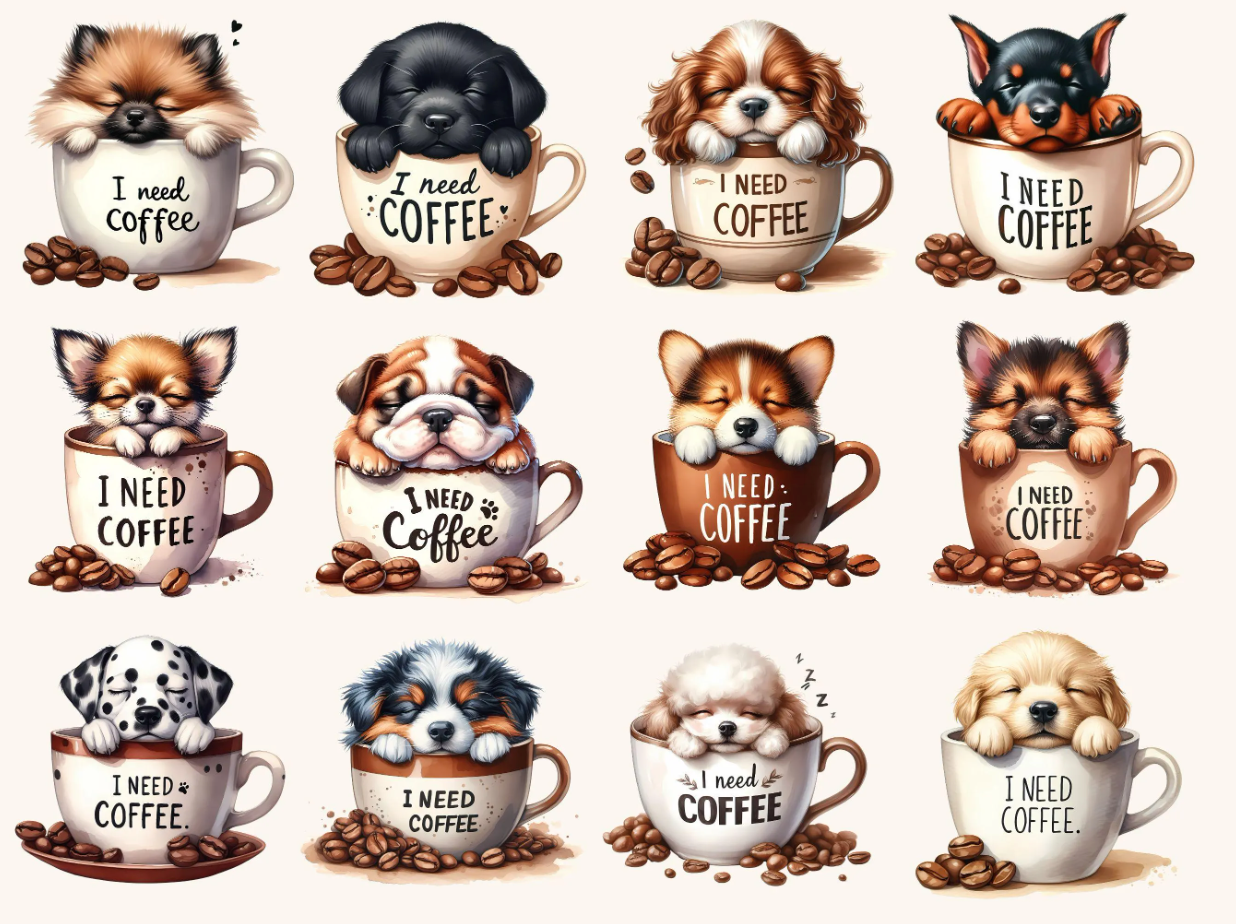 Clipart | HONDEN en KOFFIE - Afbeelding 2