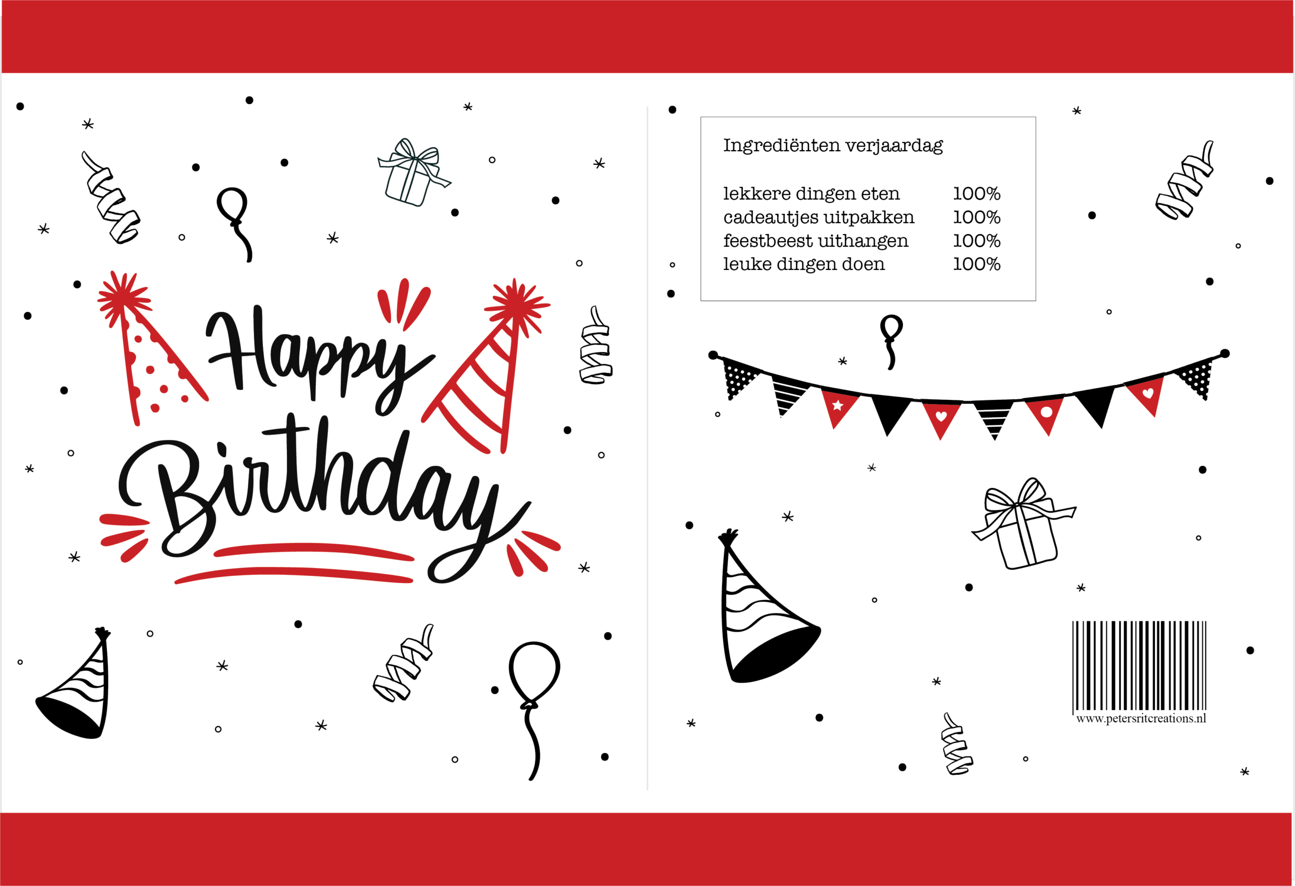 Printable traktatie | HAPPY BIRTHDAY (kies een kleur) - Afbeelding 4