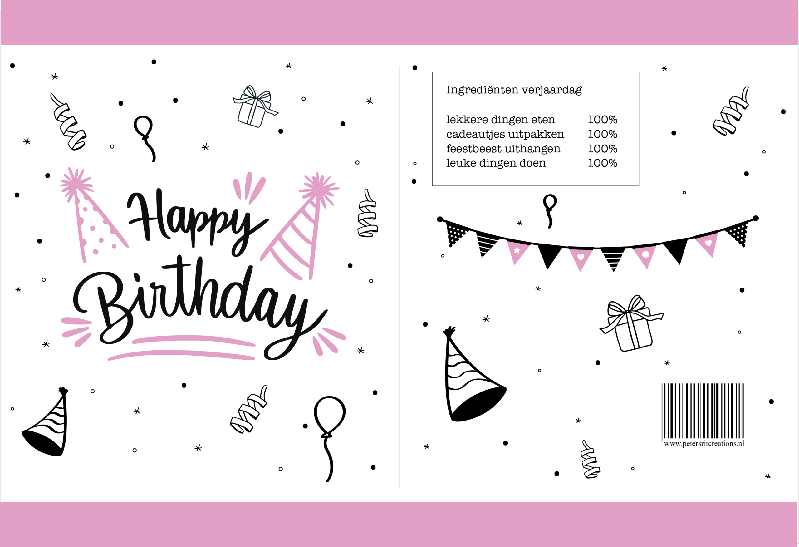 Printable traktatie | HAPPY BIRTHDAY (kies een kleur) - Afbeelding 5