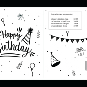 Printable traktatie | HAPPY BIRTHDAY (kies een kleur)